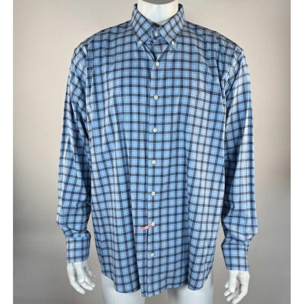 Peter Millar Button-Up Shirt‎ Long Sleeve Mens XXL EUC Collared Stretch Cotton